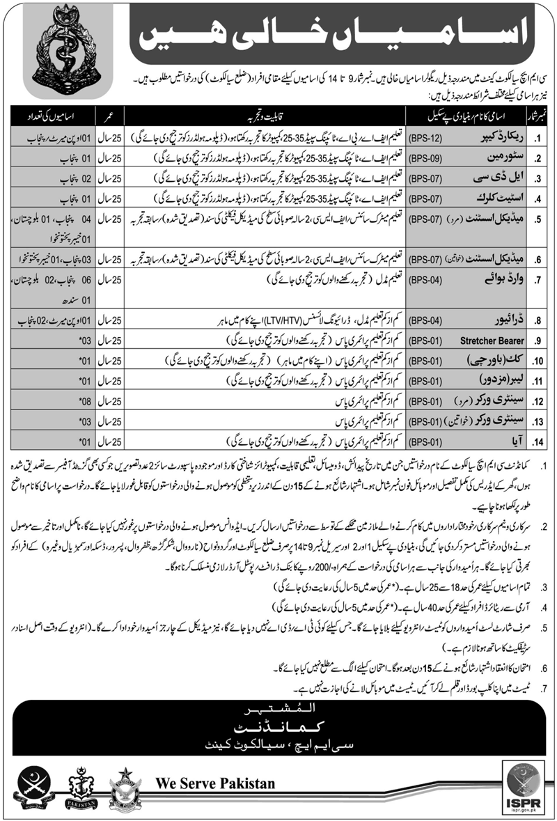 Latest Jobs In CMH Sialkot Hospital 2024 Advertisement How to Apply