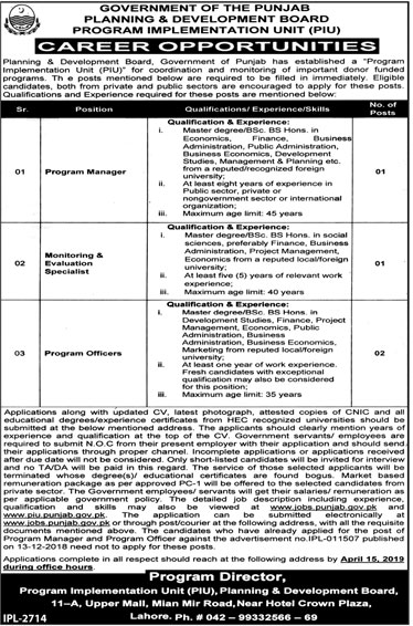 Planning and Development Department Punjab Jobs Written test Sample 2024