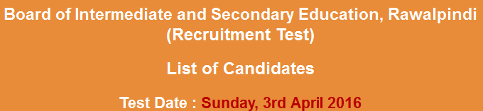 BISE Rawalpindi Data Entry Operator NTS Test Result 2024