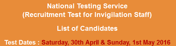 NTS Invigilation Staff Test Result 2024