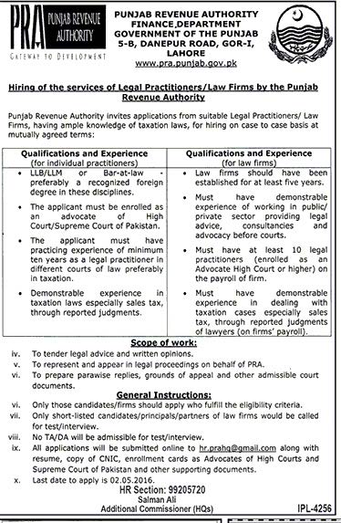 Punjab Revenue Authority Lahore PRA Jobs 2024 April Advertisement www.pra.punjab.gov.pk