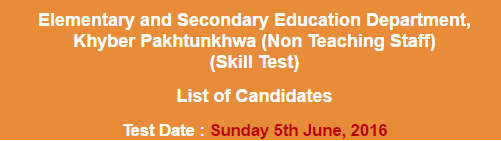 Elementary and Secondary Education KPK Junior Clerk NTS Test Result 2024 5th June