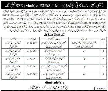 District Attock Schools Educators Jobs 2024 NTS Test Sample Paper Form Advertisement