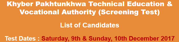 KPK TEVTA Jobs NTS Test Result 2024 9th, 10th December Answer Keys