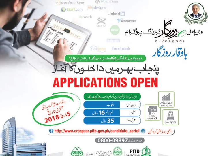 CM Punjab e-Rozgar Scheme 2024 Training Registration For Graduate Form