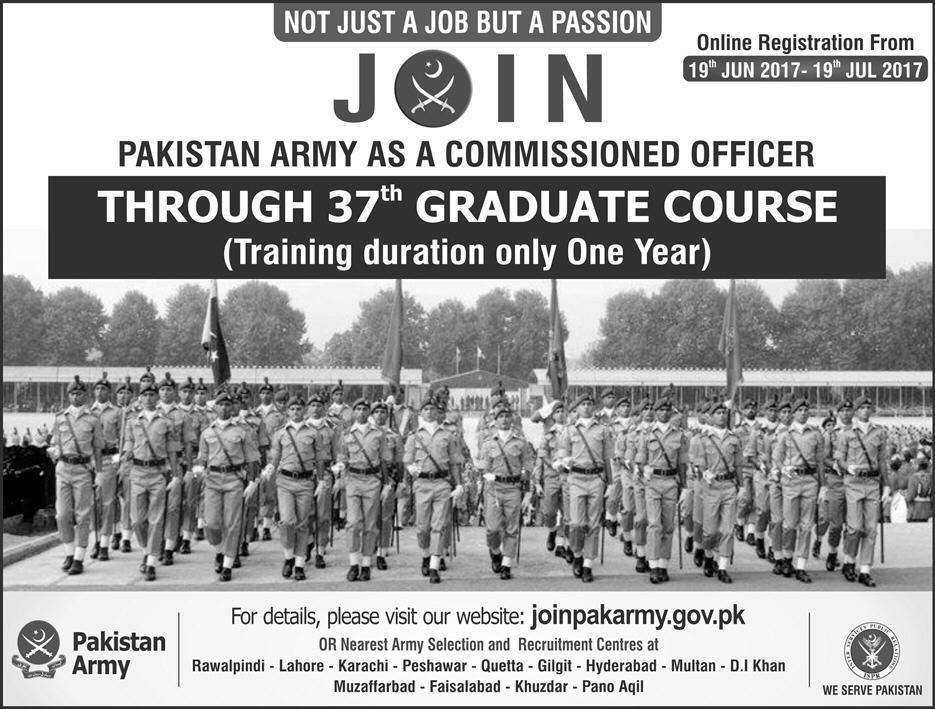 Join Pakistan Army Commissioned Officer Jobs 2024 37th Graduate Course joinpakarmy.gov.pk