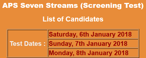 APS Seven Streams Jobs NTS Test Result 2024 6th, 7th, 8th January Answer Keys