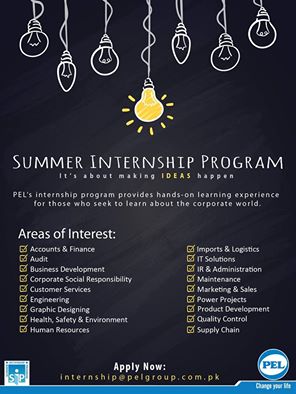 PEL Summer Internship Program 2024 Application Form Salary Trainee HR, Marketing, Finance Department