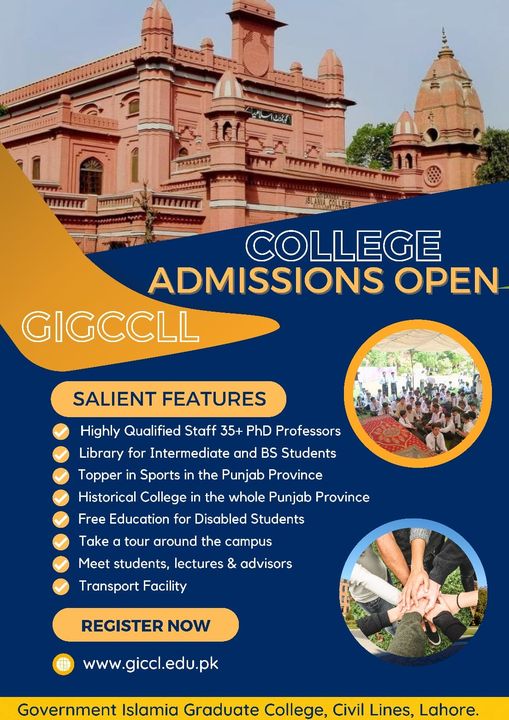 Government Islamia College Civil Lines Lahore Admission