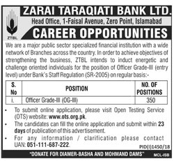 ZTBL OG 3 Jobs 2024 OTS Application Form Zarai Taraqiati Bank