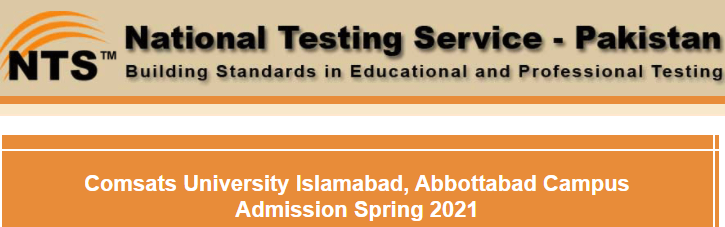 COMSATS Abbottabad NTS Result 2024 Admission Entry Test 11 February