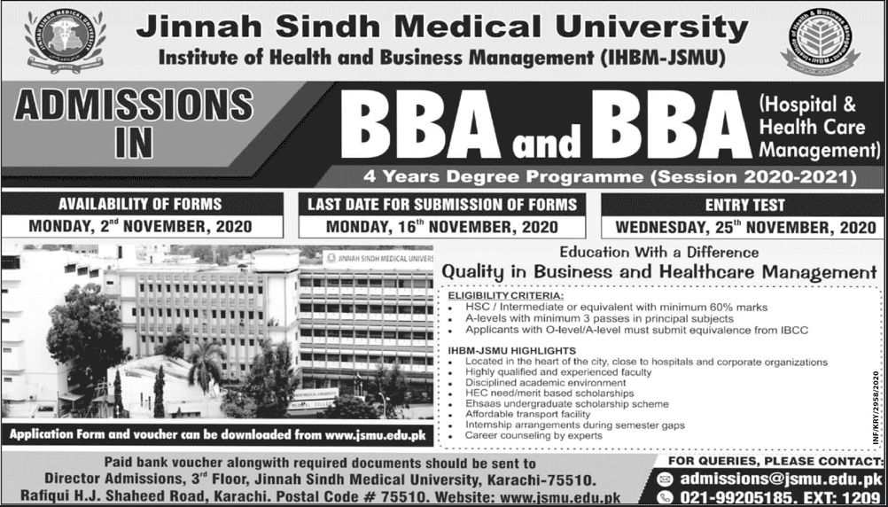 JSMU BBA Admission 2024 Form Advertisement Last Date