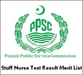 PPSC Staff Nurse Written Test Result 2024 Selection Merit List