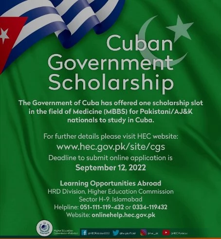 HEC One Cuban Government Scholarship 2024