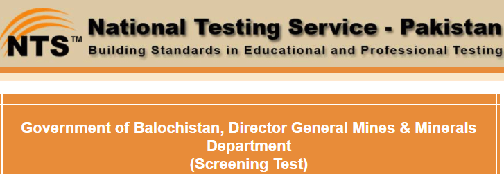 Balochistan Director General Mines, Minerals NTS Test Result 2024