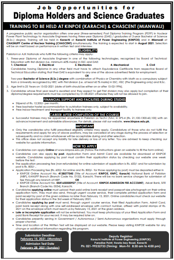 KINPOE PDTP Advertisement 2024 Post Diploma Training Program Apply Online Last Date